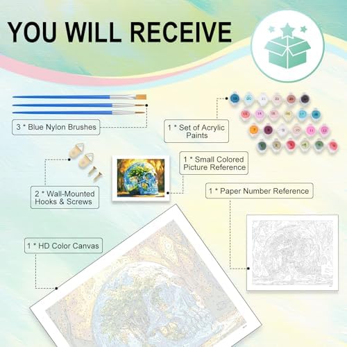 Paint by Numbers Kit for Adults, Fantasy Skull DIY Painting Kit, 16x20 Inch