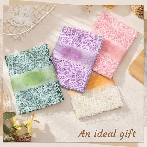 104 Sheets Textured Scrapbook Paper & Mesh Fabric Assorted Set, 4 Pack | Mixed Special Decorative Paper for Scrapbook Journaling Supplies Junk Journals Handmade Craft, 3.9x5.5 In