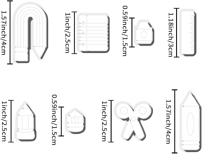 School Supplies Polymer Clay Cutters Set – Molds, Clay Cutters for Polymer Clay, Clay Earring Tools