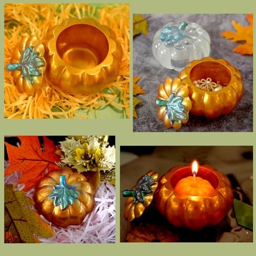 Pumpkin Jar Silicone Molds with Lid, Thanksgiving Pumpkin Jar Mold