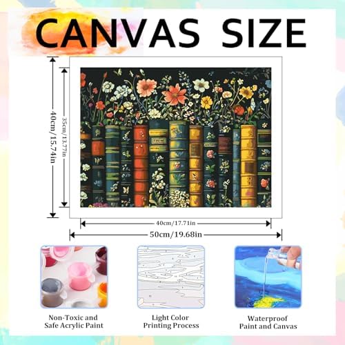 Book Paint by Numbers Kit for Adults Flowers Paint by Numbers for Adult