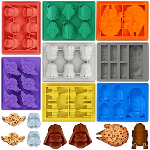 Silicone Molds, Set of 8, Sci-Fi Themed; Non-Stick (Colored)