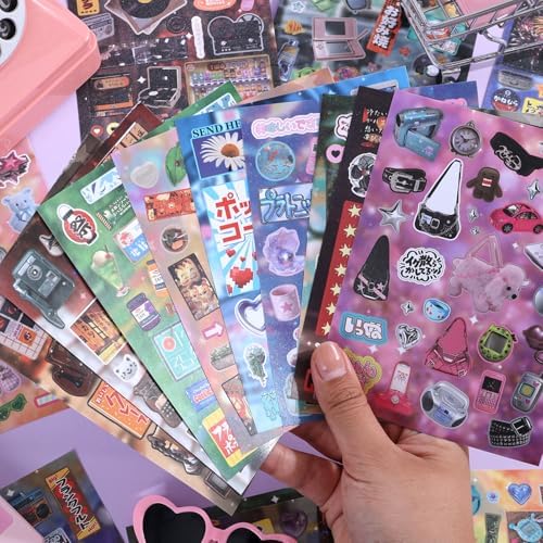 Girl's Japanese Retro Sticker Book, Y2K Showa Theme - 800+ Cute Old Showa Style Old Items Stickers, for DIY Scrapbooking Journaling Handbook Decoration