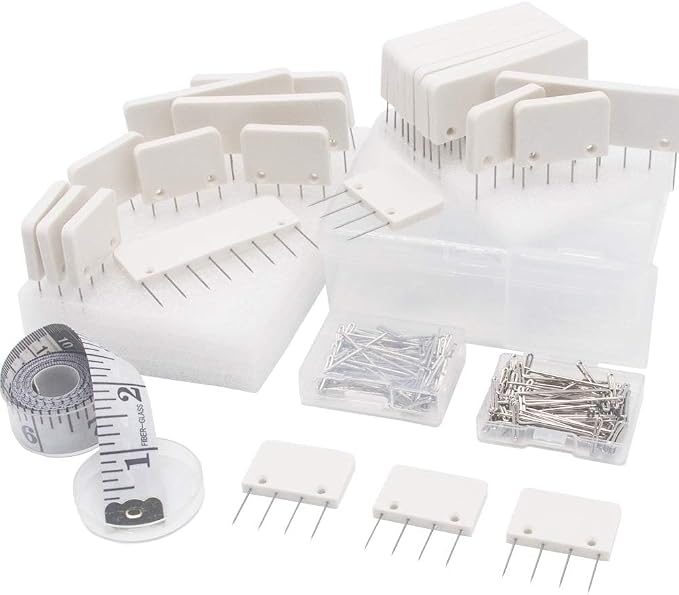 LAMXD Knit Blocking Pins Kit - 25 Pcs Knit Blockers & 100 T-pins Kit for Blocking Mats- Knit Blocking Combs for Blocking Knitting, Crochet, Lace or Needlework Projects, use for Knitting Mat