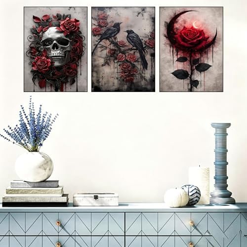 Benjenes 3PCS Gothic Style Diamond Art Kits for Adults Diamond Painting