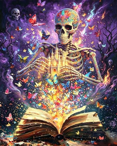Arttoplus Skull Paint by Numbers Kit for Adults Beginner 16x20 inch