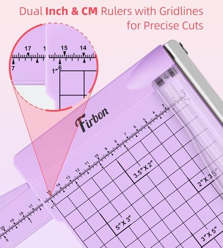 Firbon 12" Guillotine Paper Cutter with Hidden Ruler, Compact Paper Trimmer