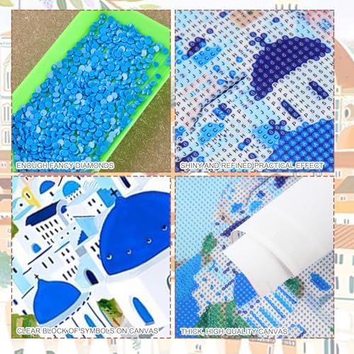 Yeaqee 4Pcs Diamond Art Kits for Adult Gem Painting Kit, Scenery