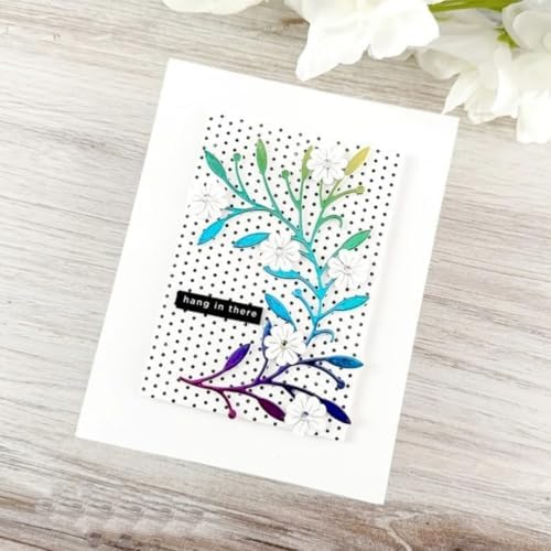 Scrapbooking Die-Cuts, Layer Frame Net Set Metal Cutting Dies for Card Making, Paper Craft Template, Background Embossing Stencils, DIY Album Décor (Branches Flowers-11.1x7.5cm)