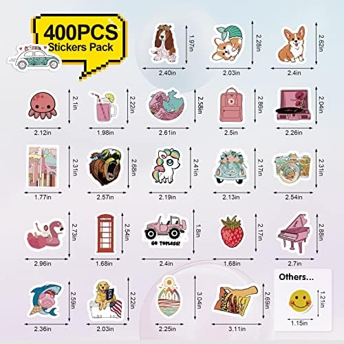 Arme Cute Stickers Bulk, Waterproof Stickers for Water Bottles Pack 400PCS | Vinyl Fun Stickers for Kids Bulk, Girls, Teens, Adults, Cups, Random, Assorted, Durable Decal Sticker Set