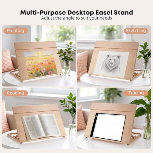 Wooden Table Top Easels for Painting A2 25.6"x18.9" Tabletop Easel