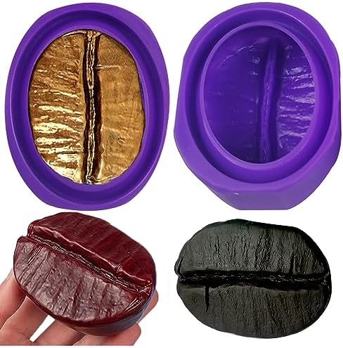 Silicone Soap Molds, Coffee Bean, 2 Pack | silicone molds for soap making, DIY Crafts, Candle, Non-stick, Soft and Durable