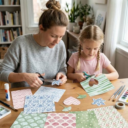 6-inch Patterned Scrapbook Paper Pad, 24 Sheets Double Sided Flowers Aesthetic Origami for Journaling Collage Supplies Cards Decor Gifts Crafts DIY Wrapping Decor Folded Photo Album
