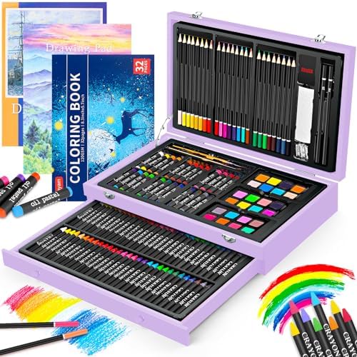 iBayam Art Case (150 pcs), Coloring Painting Art Kit, Travel Activity Set