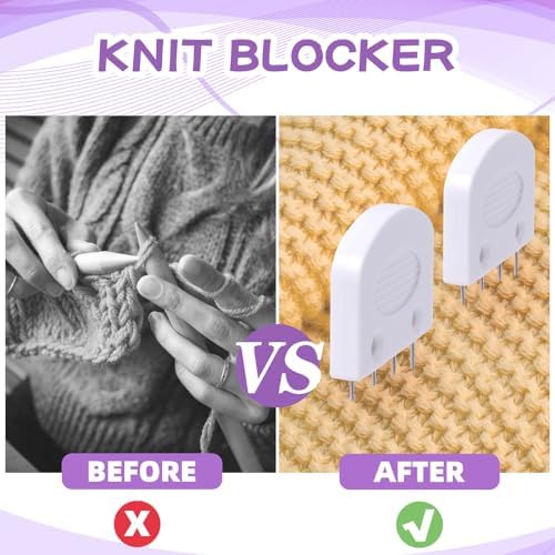 Opstin 2 Boxes Knit Blocking Pins Kit for Knitting & Crochet Projects, Knit Blockers, Blocking Combs,Knitting Block Pins for Blocking Mats, Crochet Blocking Pin