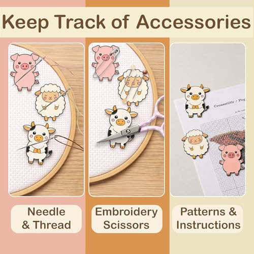 Kraftex Magnetic Needle Minder. Needleminder for Embroidery & Sewing. Cute Needlepoint Accessories. Magnetic Needle Holder for Cross Stitch. Cute Magnet Pin Gift