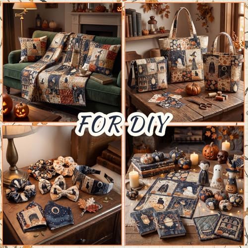 HunnmingRe 20 Pcs 10''x10'' Gothic Fall Halloween Quilting Fabric Squares