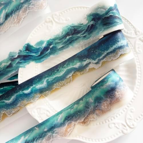 PET Tape Stickers for Journaling Supplies, Sea Scrapbook Stickers for DIY