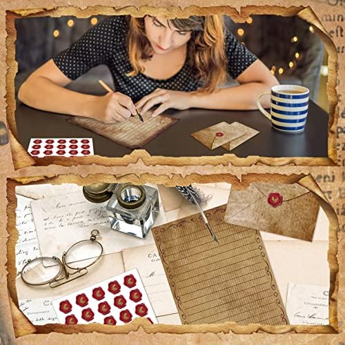 TaoBary 160 Pcs Vintage Antique Stationery Paper and Envelopes Set