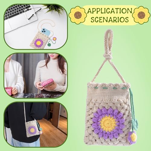 Pnytty Crochet Kit for Beginners, Phone Bag Crochet Starters Kit for Adults