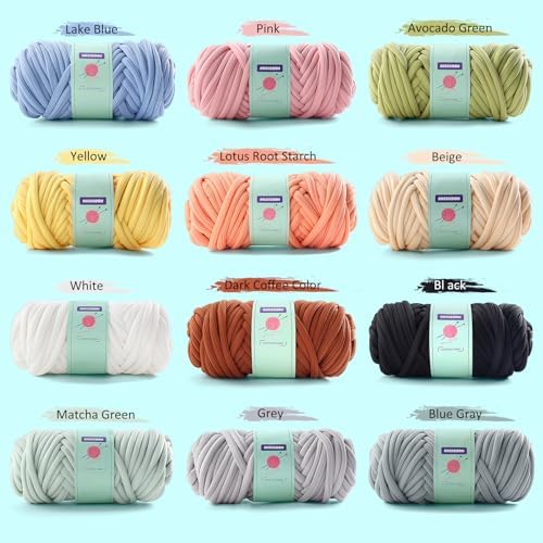 Chunky Yarn for Hand Knitting, Super Bulky Jumbo Black Yarn for Crocheting