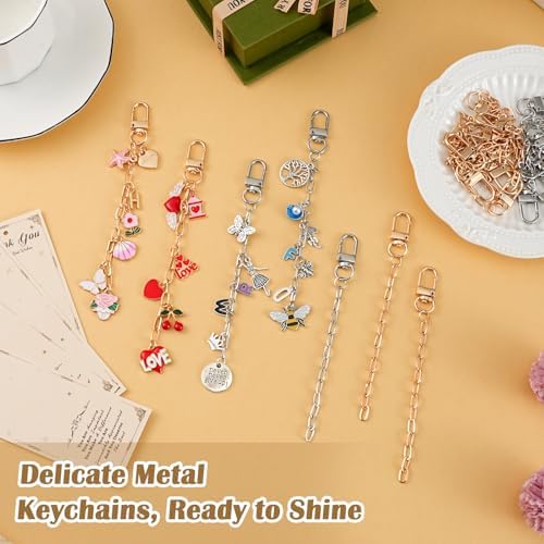 Riwiuue 20 Pcs Keychain Making Kit, Silver Key Chain Making Supplies