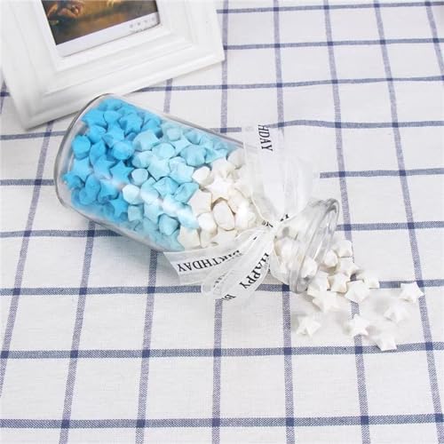 2160 Sheets Origami Star Paper 4 Blue Color Strips Double Sided Lucky Star Decoration Folding Paper for DIY Hand Art Supplies (blue-2160 sheets)