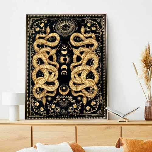 xcemhil Snake Paint by Numbers Kit for Adults Beginner, Snake Paint by Numbers for Adult, Acrylic Paint by Number Kits Suitable for Home Wall Art Decor Gifts 16x20 Inch