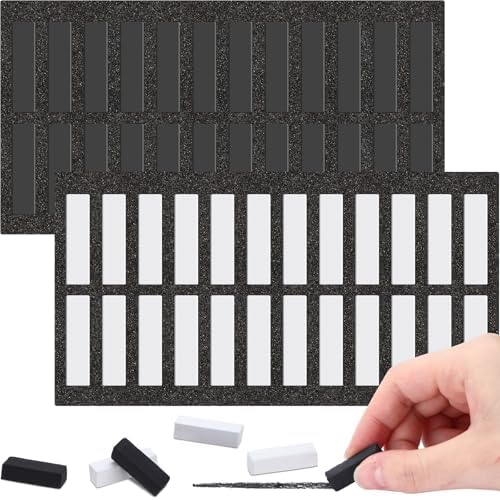 Watersay 48 Pcs Soft Chalk Pastels Set Soft Pastel for Artists Square Sketch Chalk Non-toxic Artist Pastel Sticks for Professional Artists Students and Art Lovers(White,Black,30×8×8mm)