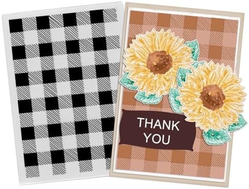 3D Textured Embossing Folders for Card Making, Buffalo Plaid Plastic Embossing Folders Lattice Grid Embossing Folder Craft Card Template for DIY Scrapbooking