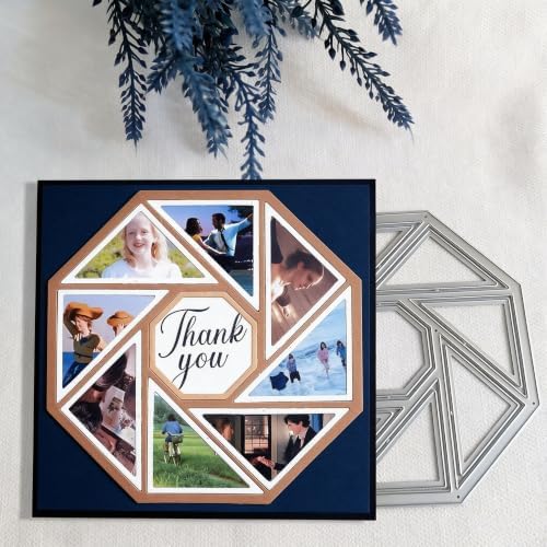 Metal Cutting Die for Scrapbooking - Cut Stencils for DIY Scrapbook Photo Album Decorative Paper Card, Card Making Supplies & Crafting Die Cut (Octagonal Frame 4.7 x 4.7 in)