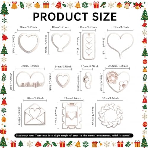 11 Pcs Heart & Love Themed Polymer Clay Cutters Set - Valentine's Day, Wedding & Engagement Clay Cutters for Polymer Clay Jewelry Making, Fit Gift for Wife