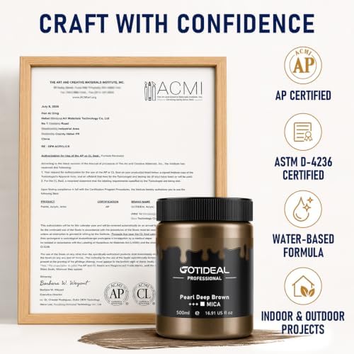 GOTIDEAL Metallic Bronze Acrylic Paint,Antique Brown Paint (500ml/16.9oz)