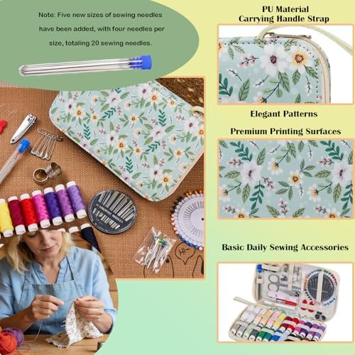 Bobode Travel Cute Hand Sewing Kit with 130PCS Sewing Accessories
