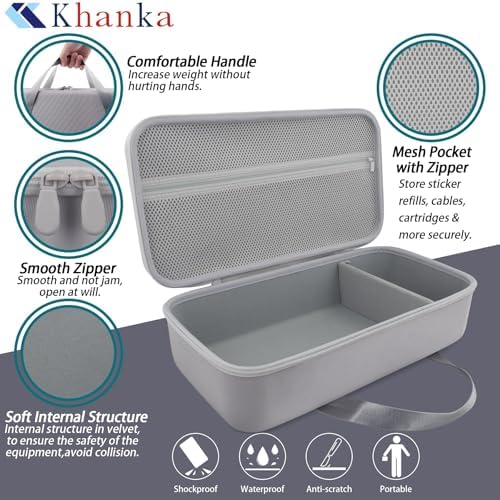 khanka Storage Case for Liene PixCut S1 Printer - Fits Liene PixCut S1 Photo Sticker Printer Die Cutting Machine & Cutting Blade/Ink Cartridge, All - in - One Grey Protector