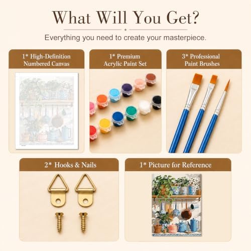 TELMOXA Plant Paint by Numbers Kit for Adults, 16x20 in