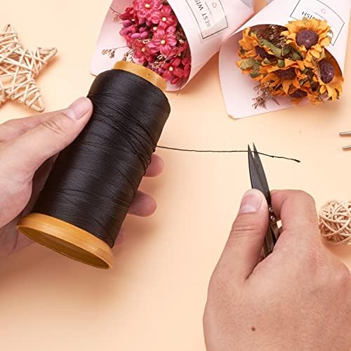 Elecrelive 601 Yards Nylon Sewing Thread Black Polyester Leather Cord