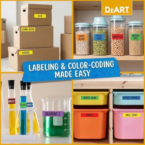 Colored Masking Tape Painters Tape 12, 8 or 6 Pack - 1 inch or 0.6 Inches for DIY Crafts Arts Supplies, Whiteboard Tape Dry Erase Board Tape for Kids Paint Tape No Residue Easy Removal (4, 1 Inch)