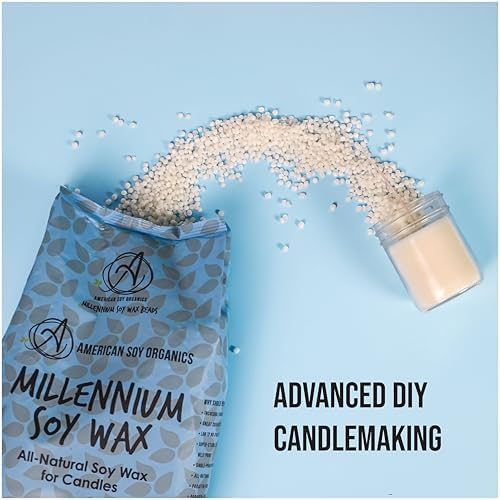 American Soy Organics Millennium Soy Beads for Candle Making - Natural Supplies - Paraffin-Free, Beeswax-Free Candle Wax for Container Candles, Tealights and Wax Melts, 10 lbs (Pack of 2)