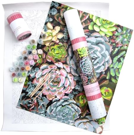 Pink Picasso Paint by Number Kit, Adults & Teens,16x20,Sensitive Succulents