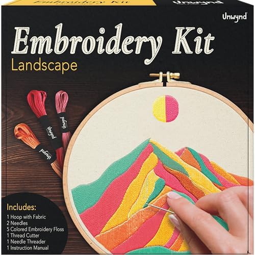 Unwynd Embroidery Kit Landscape for Adults and Beginners,Cross Stitch Craft