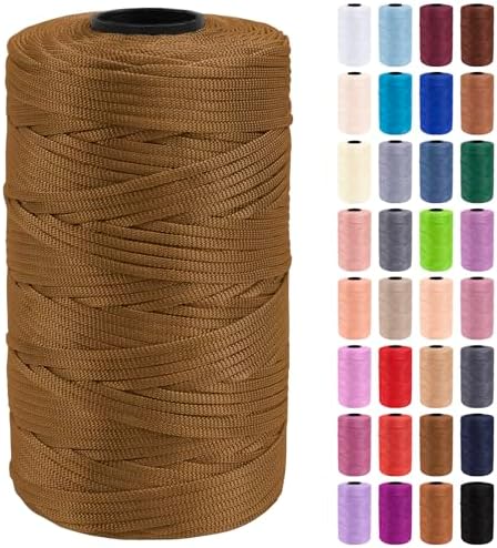 JeogYong Polypropylene Ribbon Yarn 3mm x 218 Yards Flat Macrame Cord 3mm Crochet Yarn for Handbags, Shopping Bags, Sun Hats, Shoes, DIY Crafts, Decorative Projects