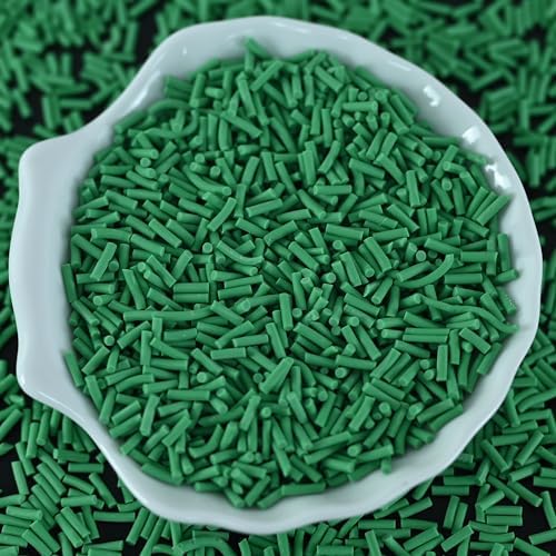 LIKETURE Fake Sprinkles 110g Nonedible Polymer Clay Sprinkles Faux Sprinkle Plastic Sprinkles for Craft Sprinkles Decoration for Resin Filler Slime Add ins Slime Mixed in Shaker Card (Christmas Green)