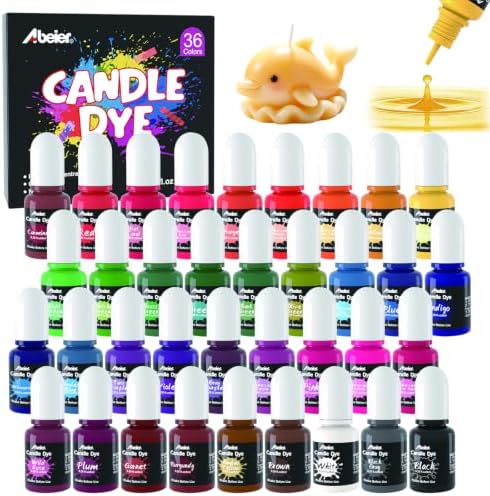 ABEIER Candle Dye 36 Colors Liquid Oil-Based Wax Dye Soy Beeswax Paraffin