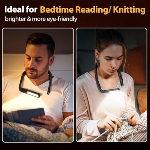 Neck Light, Rechargeable Reading Light, 3 Color Stepless Dimming