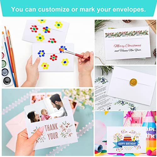 Joyberg 70 Packs A4 Envelopes, White, 4x6 Photo, Self Seal for Invitations, Weddings, Baby Shower, Photos, Postcards, Greeting Cards, Mailing