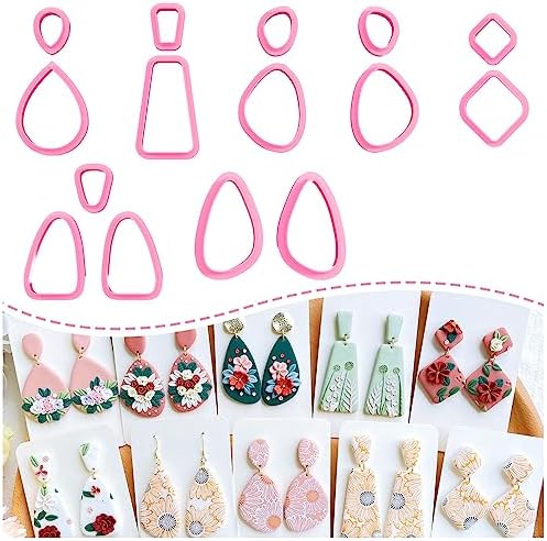 Keoker 15 Organic Shape Clay Cutters for Polymer Clay Jewelry, Polymer Clay Cutters for Clay Earrings Jewerlry Making (All)