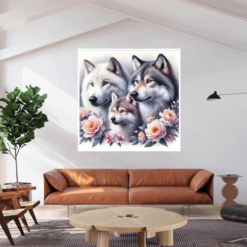 Dugsmgd Wolf Diamond Art Kits for Adults, Animal Diamond Painting 14x14in