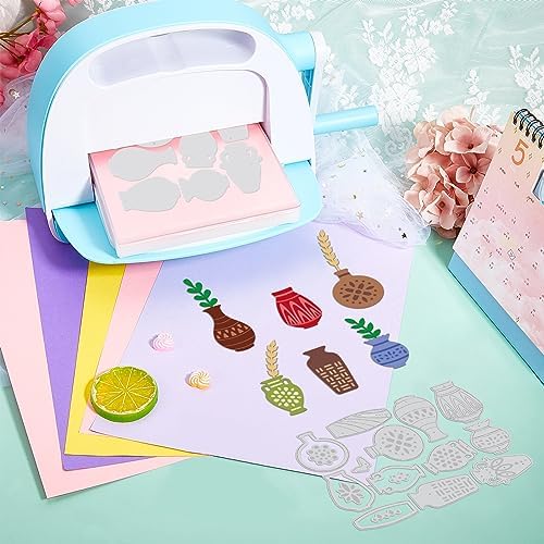 GLOBLELAND Ceramic Vases Cutting Dies for Card Making Leaves Vase Cut Die for DIY Scrapbooking Journal Embossing Paper Craft Decor