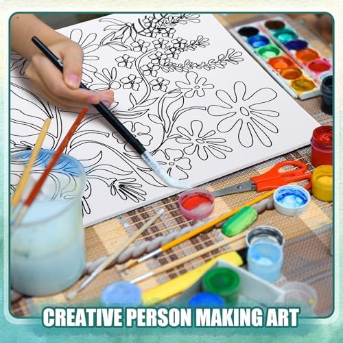 Sherr 20 Pcs Pre Drawn Canvas Floral for Painting for Adults